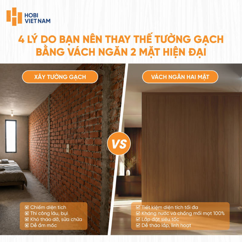 Những ưu điểm nổi bật của vách ngăn nhựa giả gỗ 2 mặt